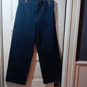 Madewell Dark Blue Flare & Wide Leg Jeans